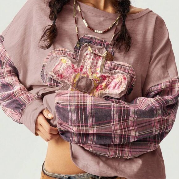 BOUTIQUE BRAND PATCHWORK FLORAL TOP - Picture 5 of 11